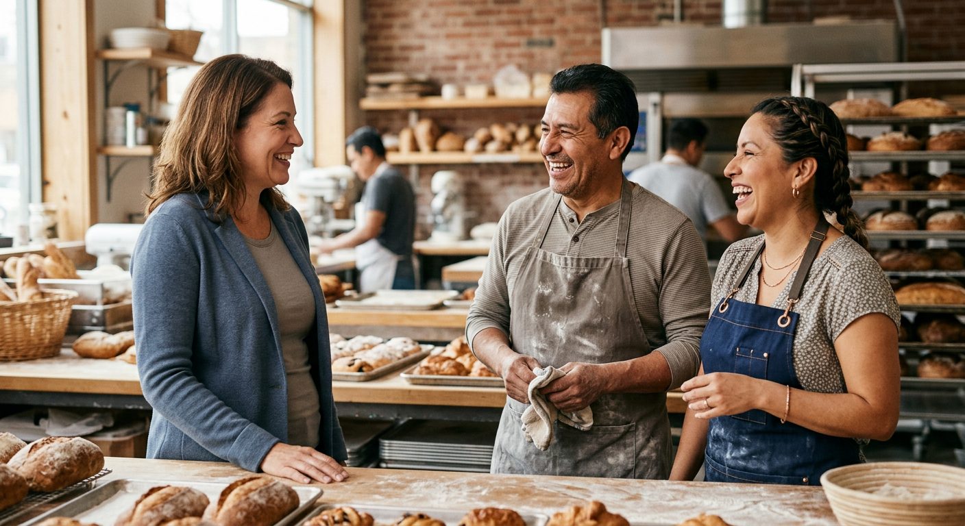 Meeting with bakery owners